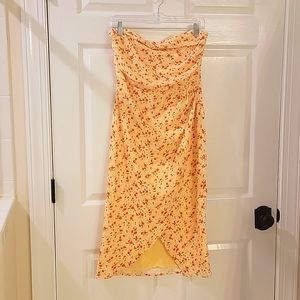 Majorelle strapless floral dress